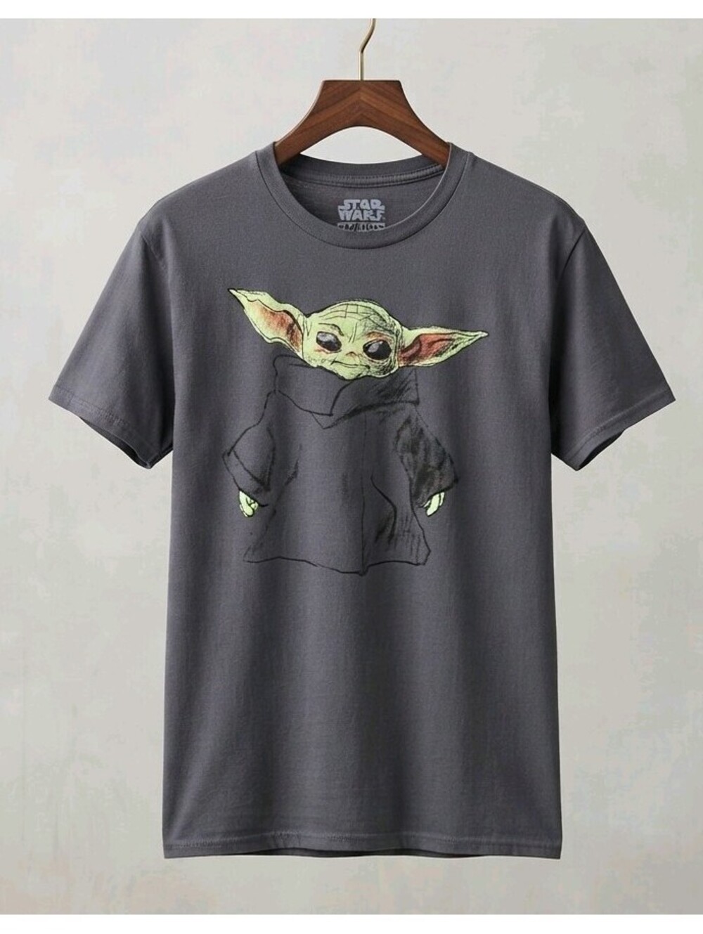 Star Wars Grogu T Shirt Mens Size M Grey Baby Yoda Mandalorian Mad Engine 361